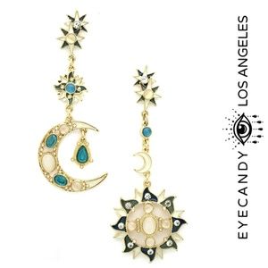 NWT EYE CANDY L.A. SUN & MOON DROP EARRINGS LUXE COLLECTION